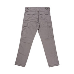 Men's cargo pants isolated on white background. Mockup of plain cargo. Plain pants wallpaper. Pants...