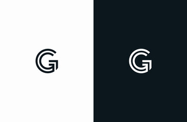 Initial Letter G Logo Black White Elegant Minimalist Signature Logo