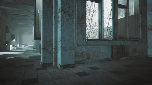 interior of the abandoned soviet building