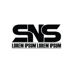 SNS letter monogram logo design vector