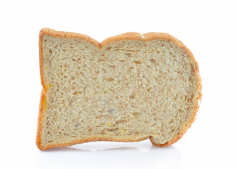 Bread slices isolated on white background