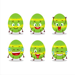 Cartoon character of light green easter egg with smile expression