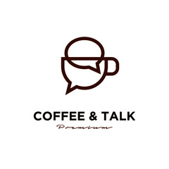 coffee talk chat logo icon design