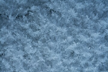 Frosty snowy surface in winter interior wall