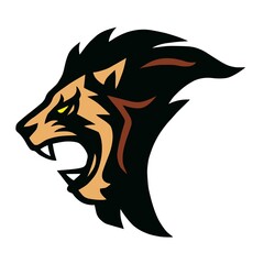 Angry Lion Head Sports Mascot Logo Design