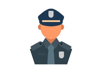 Police officer figure. Simple flat illustration.