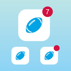 Modern American Football Icon With Notification