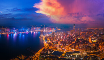 Obraz premium Hong Kong panoramic view landscape