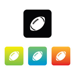 Colorful Set of American Football Icons