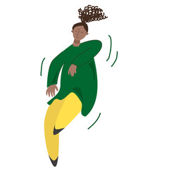 World dance day vector concept. Cartoon women character dancing. 