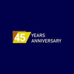 45 Years Anniversary Celebration Vector Template Design Illustration