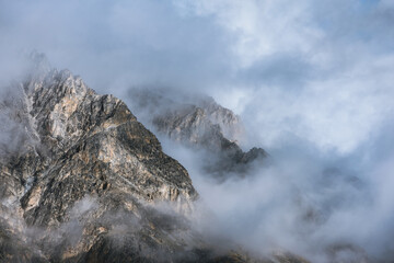 Cloudy mountains in the early morning