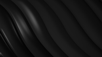 Black gray gradient geometric abstract background. Elegant curved lines and shape with color graphic design. 3d Rendering...