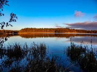 sunset over the river