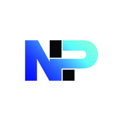 Letter NP simple logo design vector