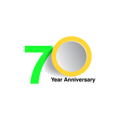 70 year anniversary design vector template illustration