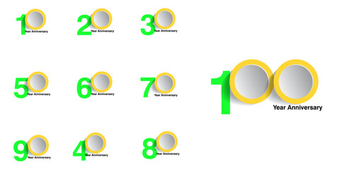 set year anniversary design vector template illustration