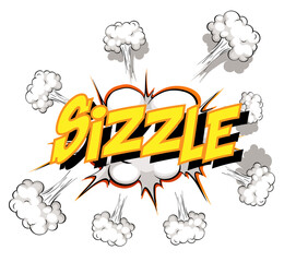 Comic speech bubble with sizzle text