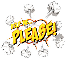 Comic speech bubble with help me please text
