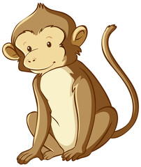 Monkey cartoon style isolated