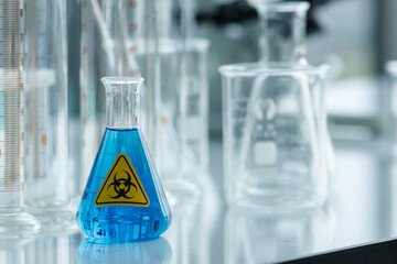 Tube with biohazardous chemicals in lab