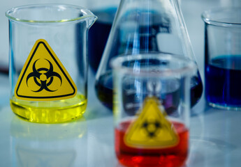 Tube with biohazardous chemicals in lab