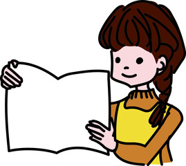 本を読み聞かせする女性のイラスト