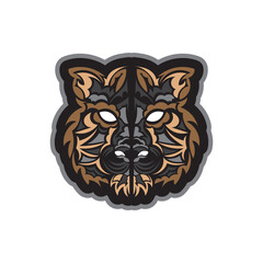 Colored Tiger print in boho style. Isolated. Vector illustration.