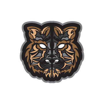 Colored Tiger print in boho style. Isolated. Vector illustration.