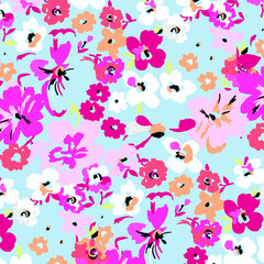 Floral seamless pattern For textile, wallpapers, print, wrapping paper. Vector stock illustration.