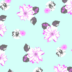 Naklejka na ściany i meble Floral seamless pattern For textile, wallpapers, print, wrapping paper. Vector stock illustration.