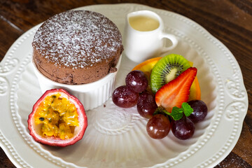 Cakes, sweets, pancakes and cream