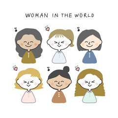 楽しそうな表情の世界の女性たち