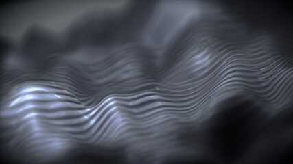 Black wave abstract background. 3D render