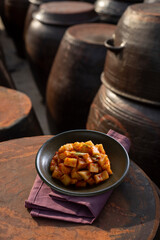 무우로 만드는 한국 전통음식 깍두기