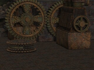 3d illustration of an medieval fantasy background