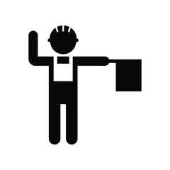 Traffic construction control worker icon