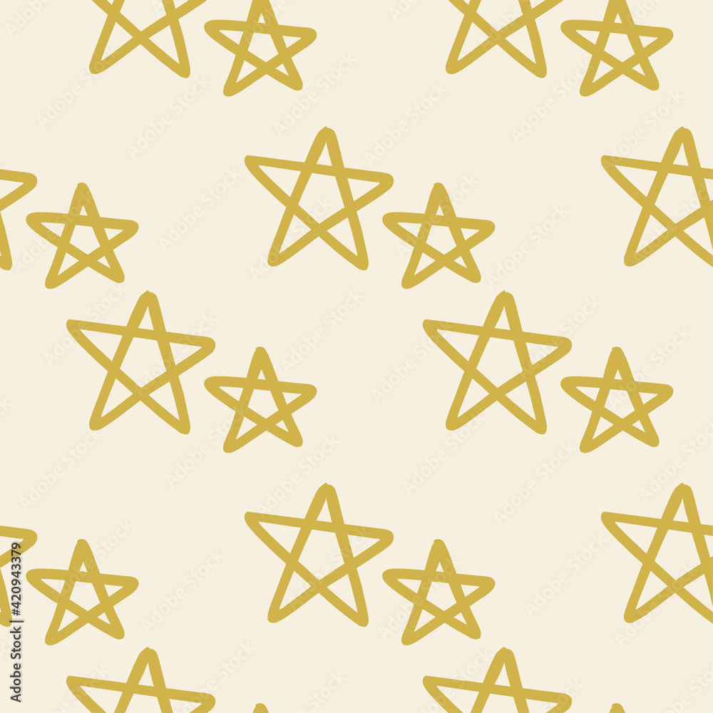 Canvas Prints hand drawn stars illustration. vector seamless pattern.