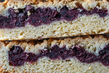 Homemade organic cherry pie dessert ready to eat. Cherry tart