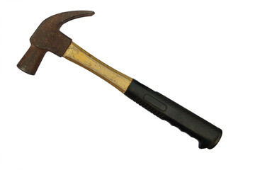 one old hammer isolated on white