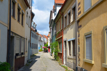 Fototapeta na wymiar view of Rittergasse street in Schweinfurt Germany