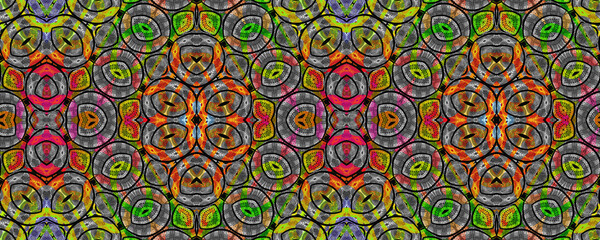 Colorful African fabric - Seamless and textured pattern, illustration 