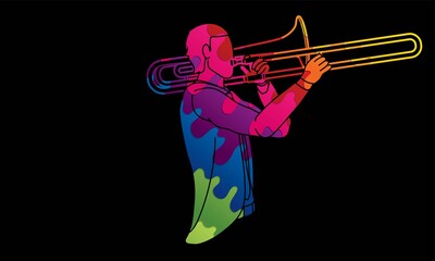 Trombone Musician Orchestra Instrument Graphic Vector