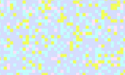 Abstract square pixel mosaic colorful background geometric seamless pattern in pastel colors. 8 bit
