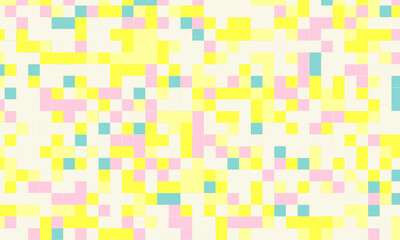 Abstract square pixel mosaic colorful background geometric seamless pattern in pastel colors. 8 bit