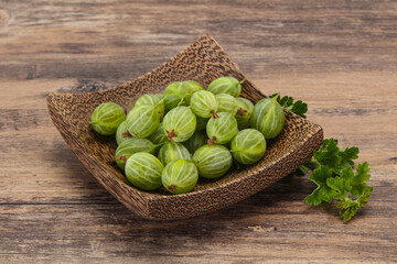 Fresh ripe green sweet gooseberry