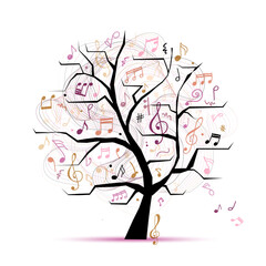 Fototapeta na wymiar Music notes. Abstract musical tree for your design