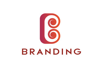 Letter B spiral logo design