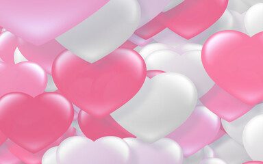 Red and pink heart. valentine's day abstract background with hearts.