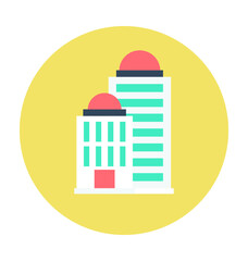 Naklejka premium Hotel Colored Vector Illustration